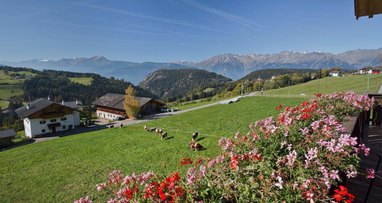 Ausblick Balkon Tratterhof